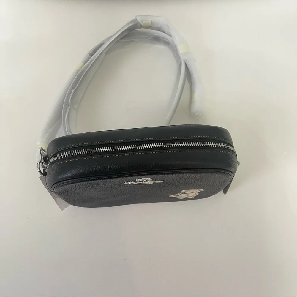 Coach Jamie Camera Bag With Happy Dog In Silver & Black Multi Color- New W/ Tag - Picture 9 of 16